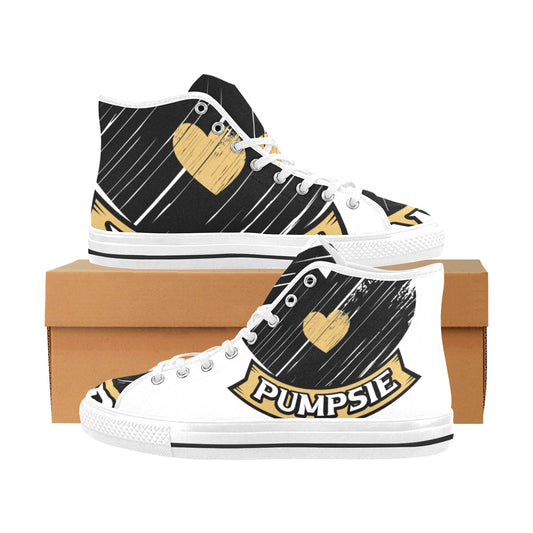 Women's Gold Heart Vancouver High Top Canvas Shoes